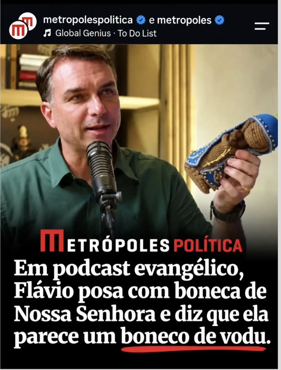 fransbras1's tweet photo. 🚨GEAVE! Flavio BolSoruba em podcast compara Nossa Senhora Aparecida a boneco de VODU, meu Deus, quanta falta de respeito desses malditos bolsonaristas!🗣 https://t.co/AYC9ywtc74