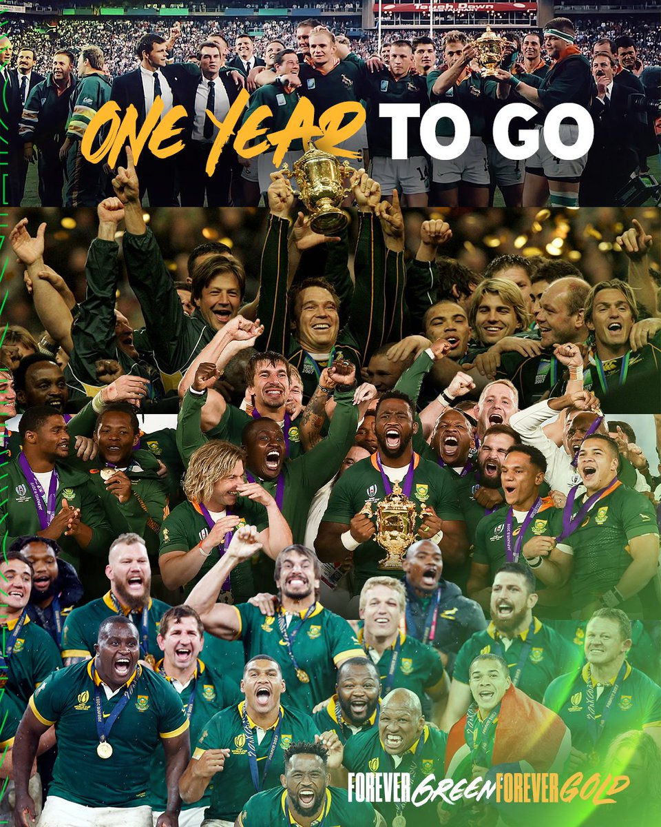 Springboks's tweet photo. One year to go 🏆
#Springboks #ForeverGreenForeverGold #RWC2027 https://t.co/l0kiwGO0hR