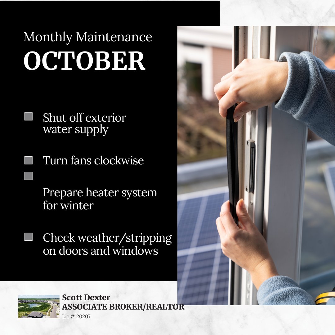 ScottDe31778703's tweet photo. Here are some commonly overlooked home maintenance tips. What are other items on your list to do this month? #homeownertip #homemaintenance #homechecklist https://t.co/22i8WXkTDo
