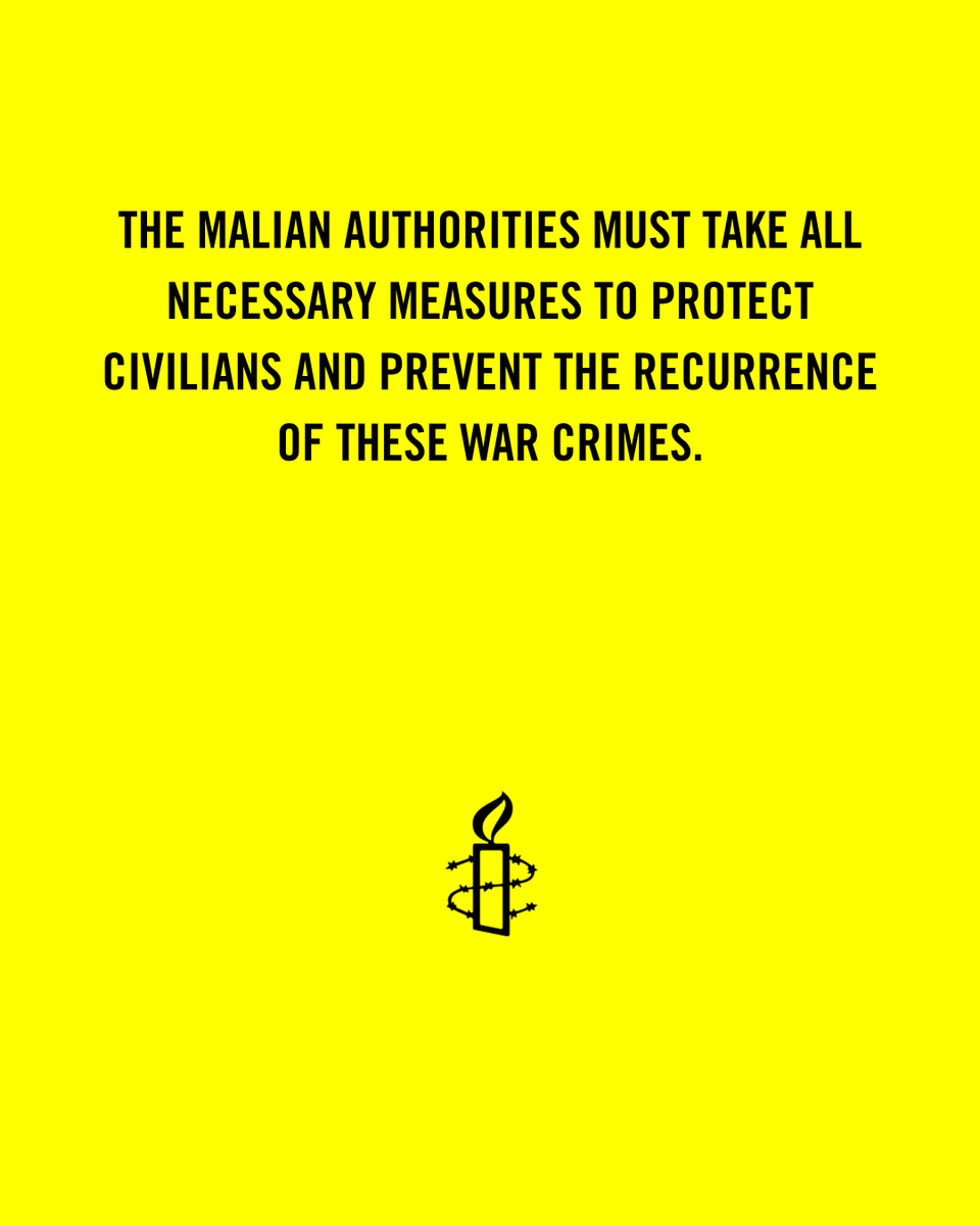 AmnestyWARO's tweet photo. No one should be subjected to torture or cruel, inhuman or degrading treatment. 

The Malian authorities must respect international humanitarian law and protect the life, integrity, and dignity of the civilian population. 
 
Learn more: https://t.co/hixO97NK2S 

#Mali #HumanRights #ProtectCiviliansInMali #MaliNoOneIsSpared