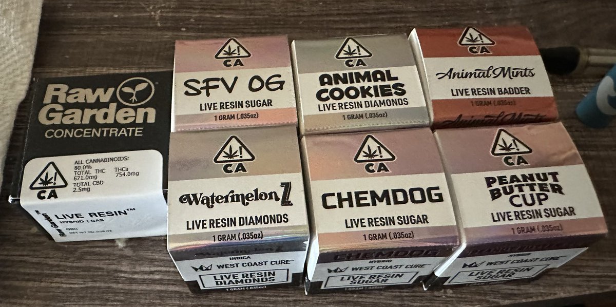 ClockworkxChaos's tweet photo. These Cali terps are straight gas ⛽️🔥 @ClubhouseDrops The SFV OG and GSC especially are on another level 🤤⛽️ Super loud, flavorful, and absolutely packed with that classic California funk. Definitely two of my favorites! https://t.co/KMJegvtCA3