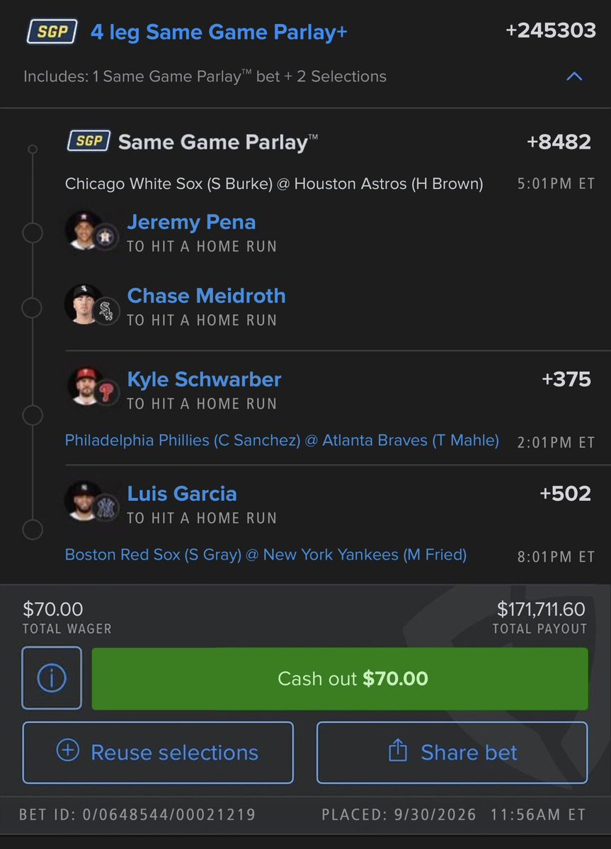 pickslikepete's tweet photo. IMPOSSIBLE? NOT FOR ME!!

DON’T EVER DOUBT ME WHEN IT COMES TO THIS!! 🍀

GO CHECK THE MLB BOARD FOR YOURSELF… THAT SHIT TELLS THE WHOLE STORY https://t.co/QVAhsLwY8a