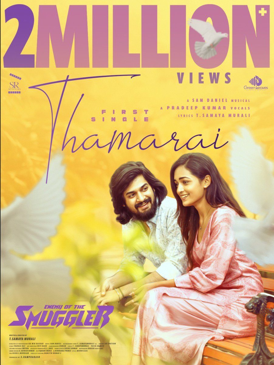 PressMeetTv's tweet photo. Love is Unstoppable! 🩷
#Thamarai - First Single Grossed 2M+ views in Youtube 🎵❤️
Song Link 🔗: https://t.co/NyodhBPYKJ
A #SamDaniel Musical 🎶
in @pradeep_1123 vocals 🎙️
Penned by #SamayaMurali 🖋️
#EnemyOfTheSmugglers
Directed By @samaya_murali https://t.co/sb9PTgsKED