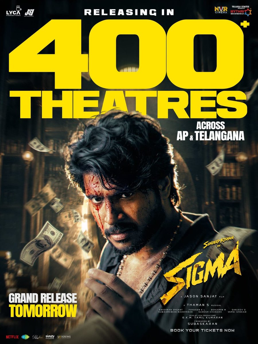 tarakviews's tweet photo. Grand Release Tomorrow 

#Sigma ...Releasing In 400+ theaters 

#SundeepKishan #JasonSanjay https://t.co/n1GgRbYWBf