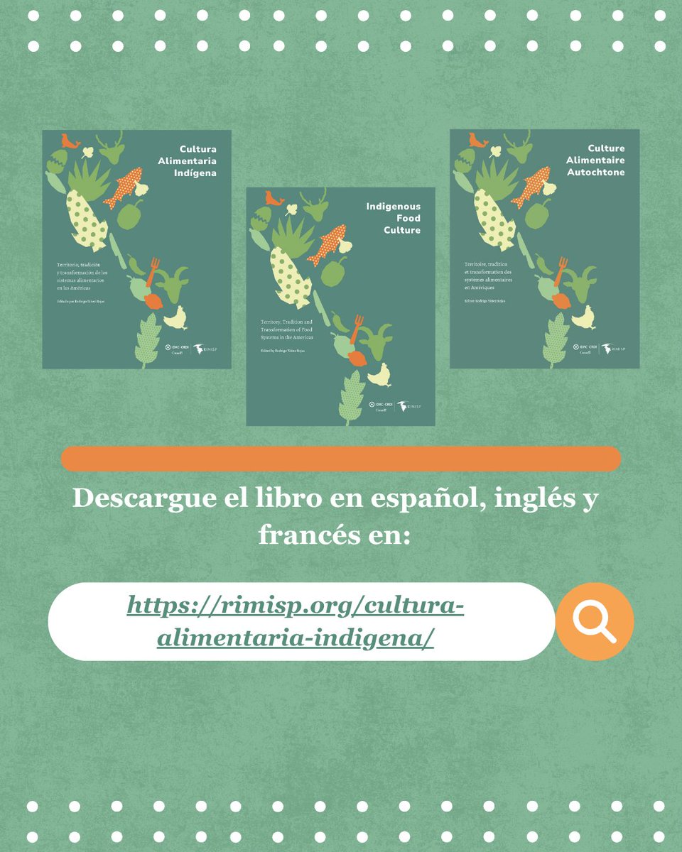 Rimisp's tweet photo. 📚 Nuestro libro "Cultura Alimentaria Indígena" (2025) ha sido seleccionado como Finalista Internacional en los Gourmand World Cookbook Awards 2026, categoría: Free Food Publications.
📲 La publicación está disponible en: https://t.co/HiX5Mwy2el
🤝 @IDRC_CRDI @IDRC_LAC https://t.co/nl1sG65L2N