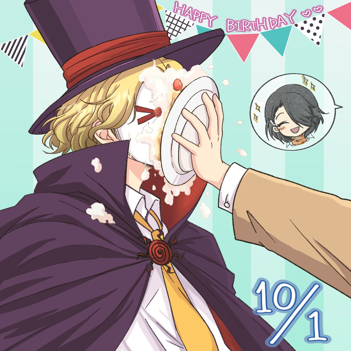 koc_sub's tweet photo. ギリギリですが…！🎩お誕生日おめでとうございます！
時間無さすぎて雑になってしまってごめんね😭 https://t.co/uBtd790EXX