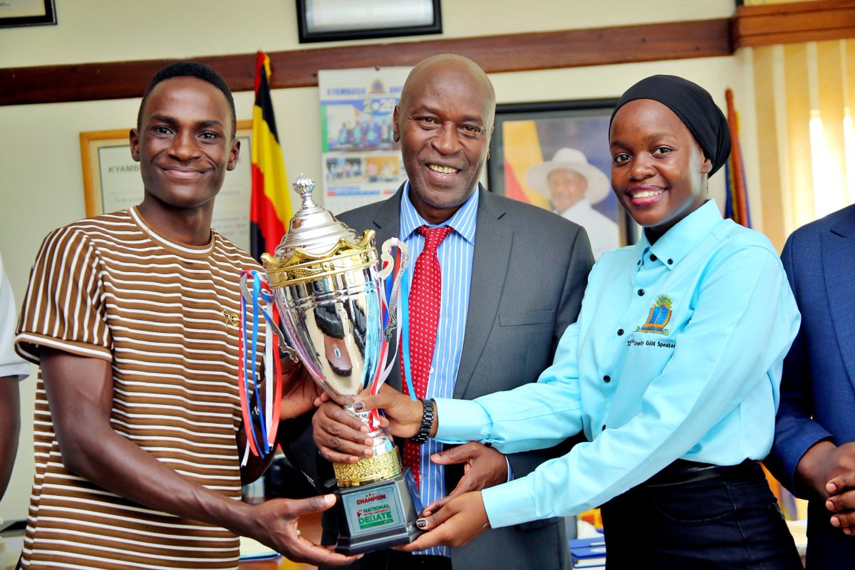 kyambogou's tweet photo. It's always an honor to receive trophies, especially in a stiff competition!"  VC @EliKatunguka while receiving the trophy.

Special shoutout to our brilliant engineers & scientists leading the debate team! Keep shining and staying focused! 🏆🔬📚 #KyambogoExcellence

Speaking at the National Inter-University Debate, Ministry of Education PS Dr. Kedrace Turyagenda urged students to use debate skills to solve real societal problems.

Kyambogo University is proud to lead the way! 🇺🇬✨ #EducationUganda #FutureLeaders