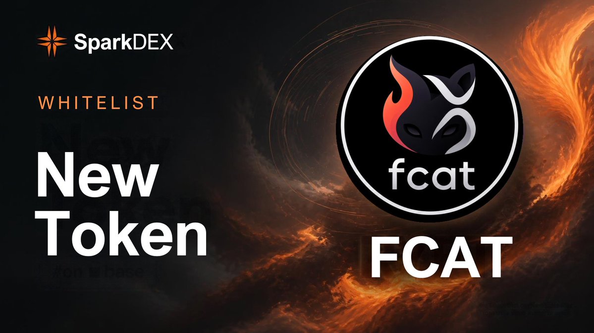 SparkDexAI's tweet photo. FCAT has added liquidity on SparkDEX 🔥

The token is now whitelisted and available directly through the SparkDEX token list.  

Trade FCAT on SparkDEX. https://t.co/kjnAPt3GZn