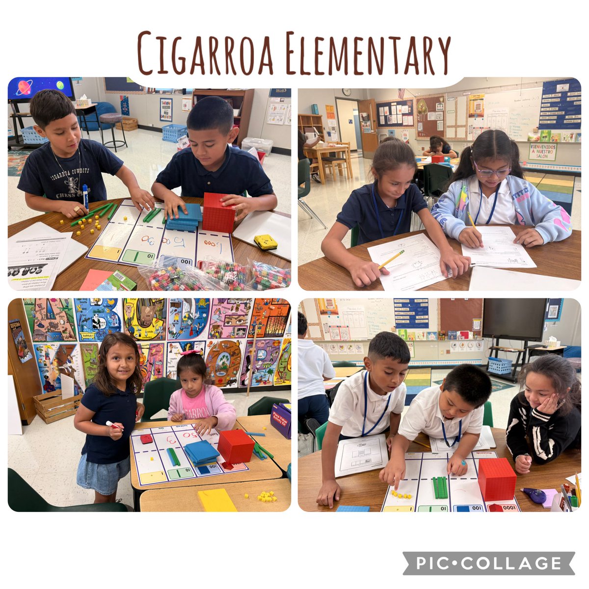 EarlyLearnWill's tweet photo. ๐โ Math small groups in action at Cigarroa Elementary! Students are using base-ten blocks to build, model, and explain their mathematical thinking while working collaboratively.
#HandsOnLearning
#MathIsFun
@cigarroacowboys https://t.co/cSOfExmx9E