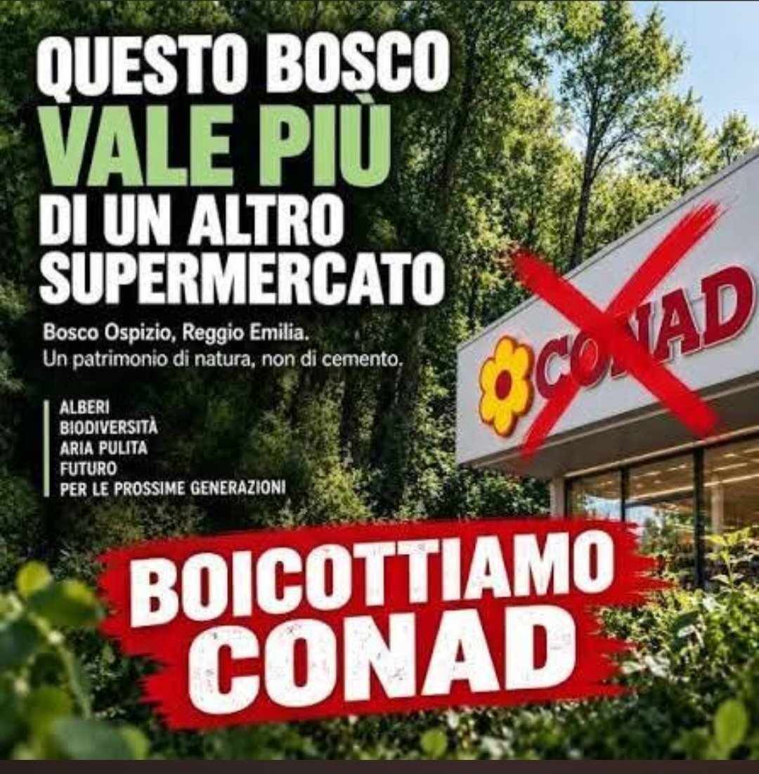 serralessandro's tweet photo. #Conad #BoicottaConad #BoycottConad #Boscoospizio #ReggioEmilia https://t.co/ccY0dMUpo3