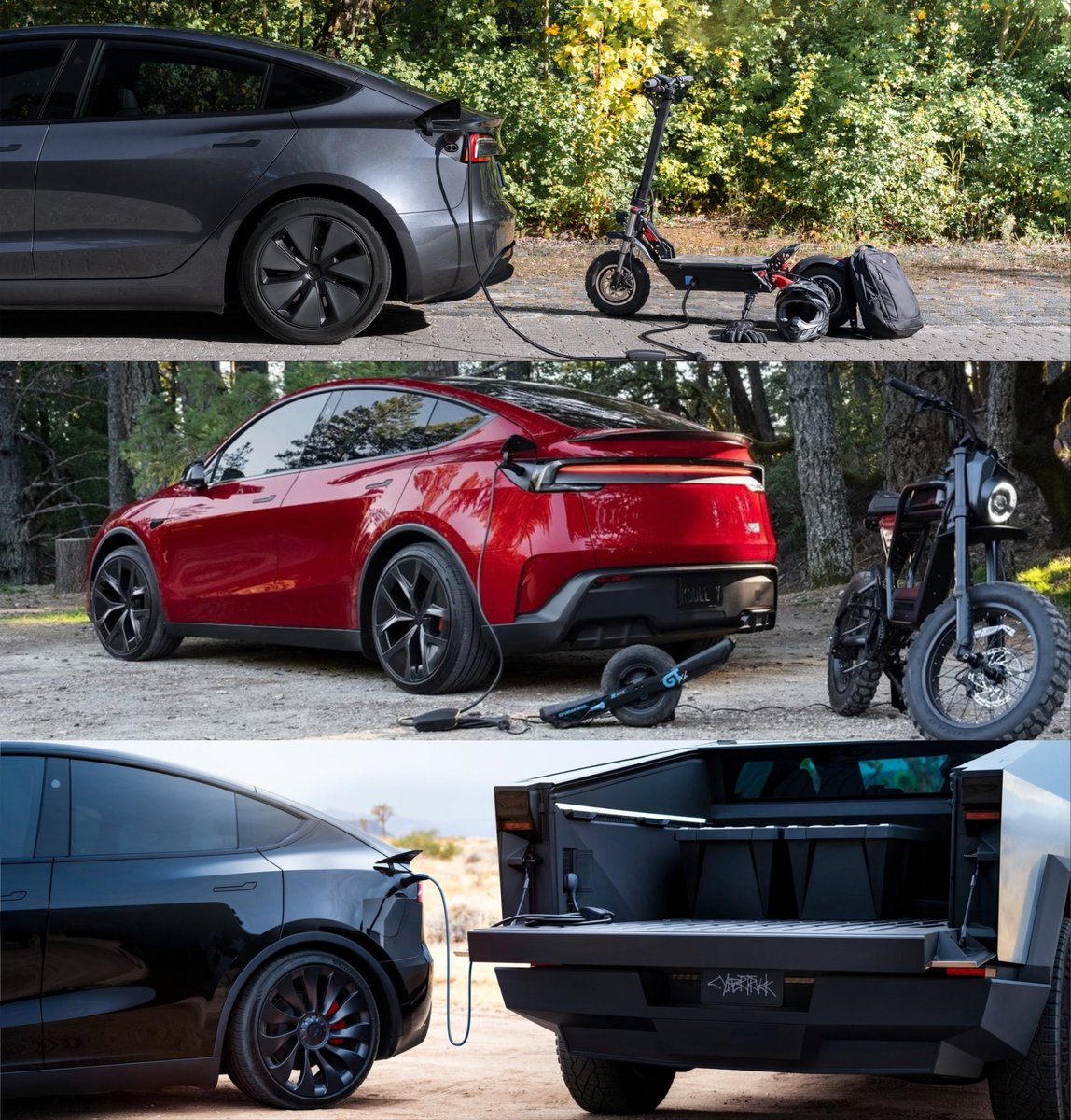 niccruzpatane's tweet photo. All @Tesla Premium models now have vehicle-to-load capabilities.

Model 3: 2.2 kW (China)
Model Y: 2.4 kW (US)
Cybertruck: 9.6 kW https://t.co/gy0ZvYYJm9