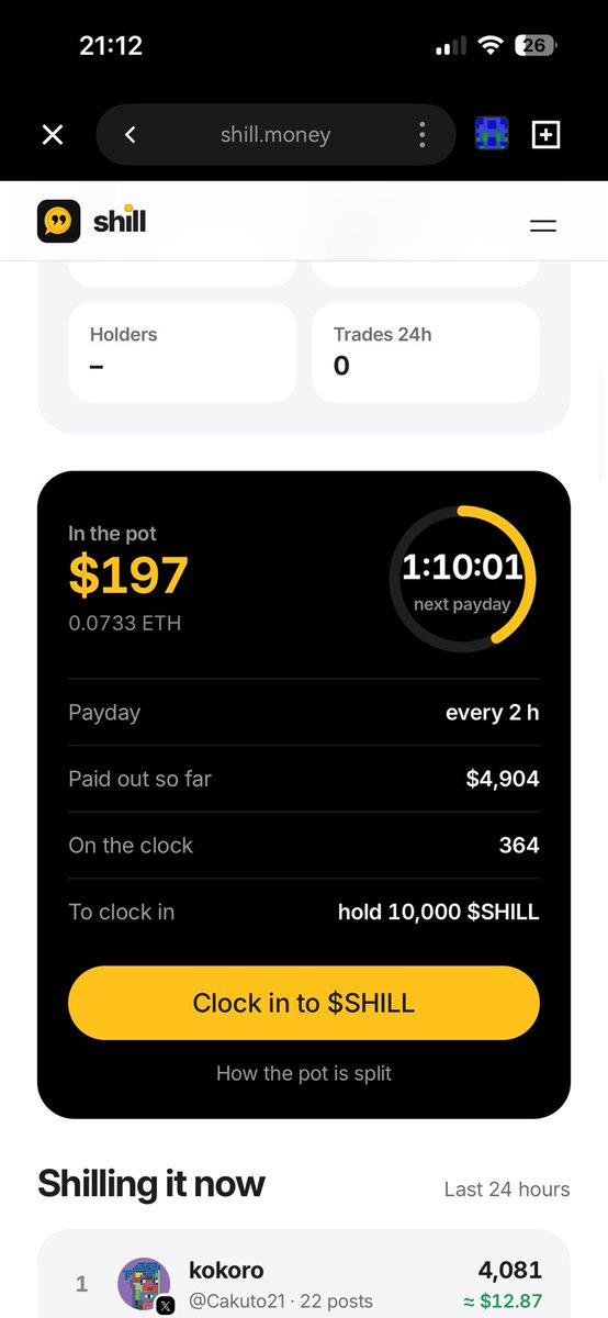 thiengugo1's tweet photo. I’m still not giving up on $SHILL 👀🔥

The pool is back at $197 and the grind continues.

Who’s still here with me? Raise your hand 🙋‍♂️

Let’s see what happens next. 🚀

0x93cfF6Dc0cf59680b8d85b9F3312a24bF1a7c1D8 https://t.co/2EN2j1PU9i