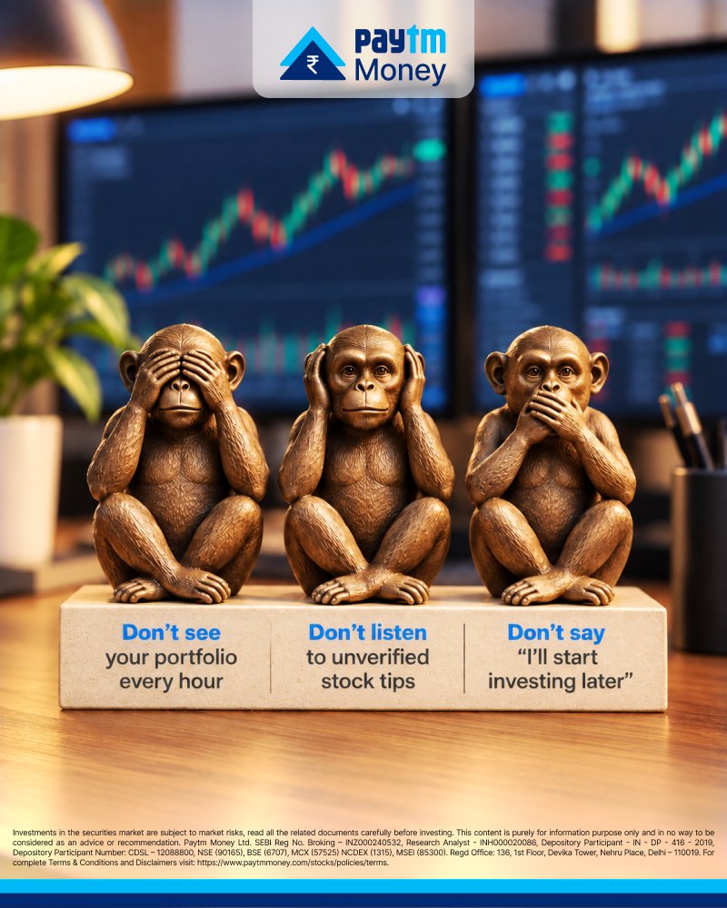PaytmMoney's tweet photo. See no evil. Hear no evil. Speak no evil. 🙈🙉🙊

This Gandhi Jayanti, invest the same way: ignore the noise, skip the hype, and stay disciplined with #PaytmMoney. 💙 https://t.co/oKd5ofYNEy