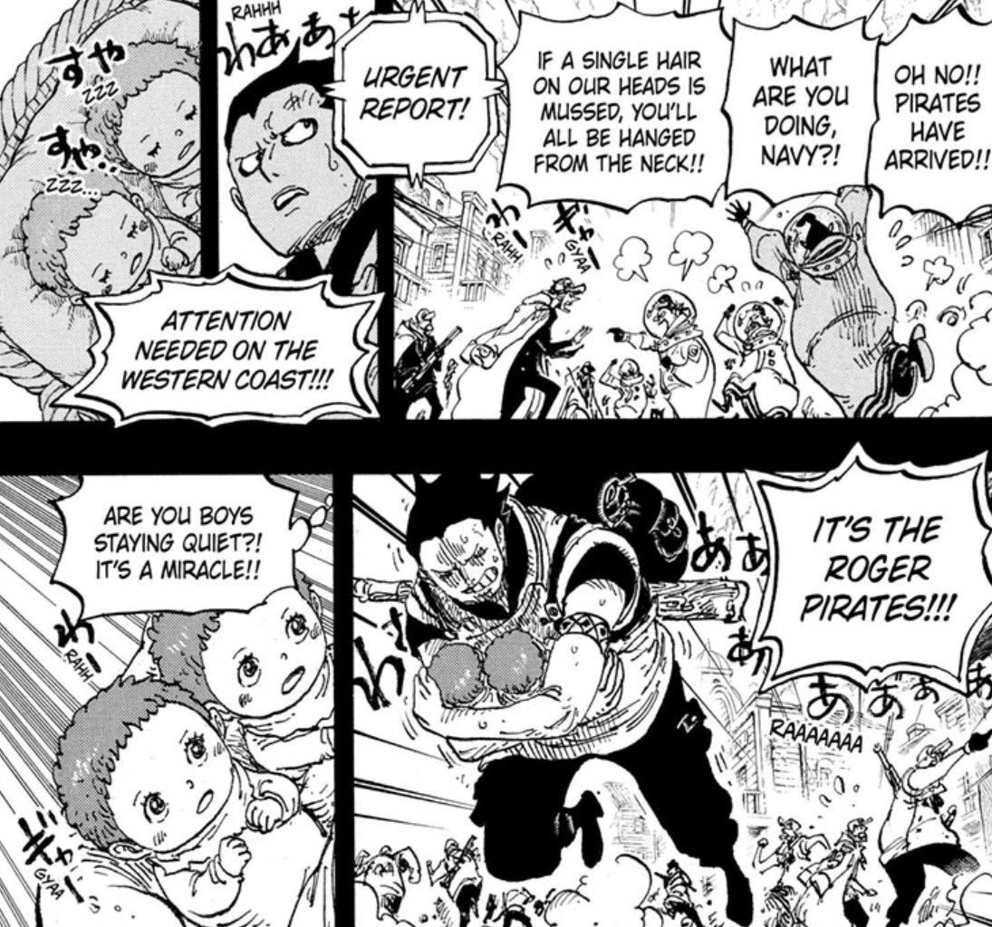 r0narch's tweet photo. Yo Luffy’s gonna love his dad real bad if he finds out Dragon saved Shanks https://t.co/a4KOGIRai3