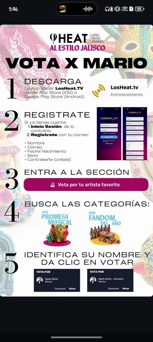 MarioGFanClubSV's tweet photo. Buenos días hoy nos levantamos con ganas de dejar nuestro voto dial por Mario Girón
en la categoría
🏆 PROMESA MUSICAL
Y tu ya votaste... https://t.co/nIdUiRzOwS