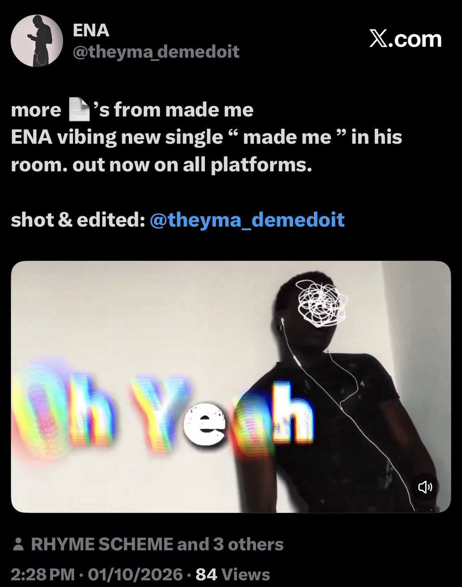 kultchuobserved's tweet photo. new on ENA.
new single “ made me “ out now
#theymademedoit https://t.co/w7Uu7r6oxc