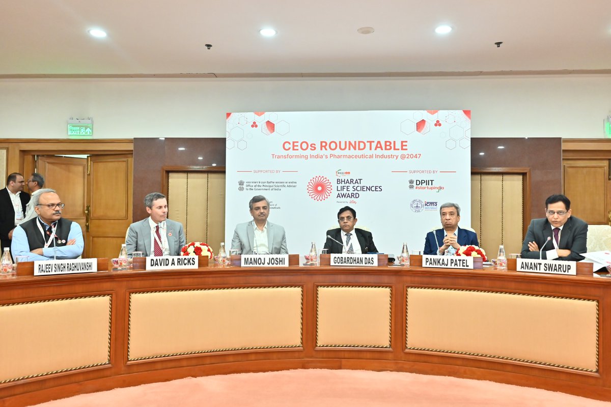 ficci_india's tweet photo. Glimpses from the  CEOs Roundtable: Transforming India’s Pharmaceutical Industry @ 2047 during the Bharat Life Sciences Innovation Summit. https://t.co/Yj4JjAeaBc