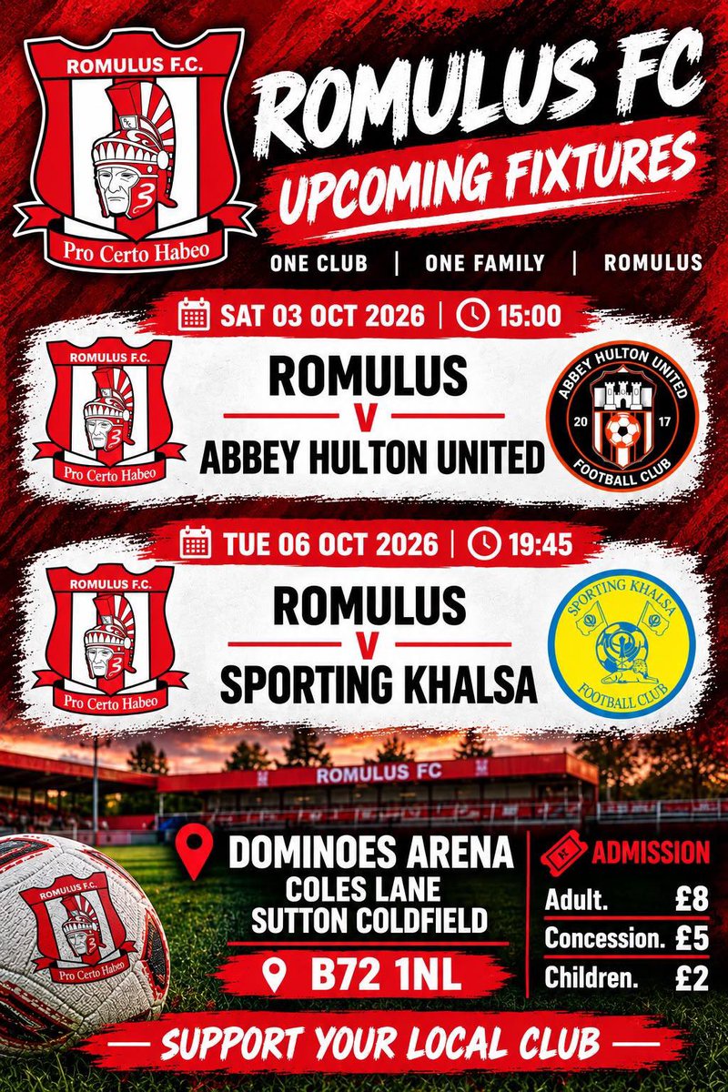 Romulus_fc's tweet photo. With no local Premier or Championship games, try non league! https://t.co/McnRPFKOHc