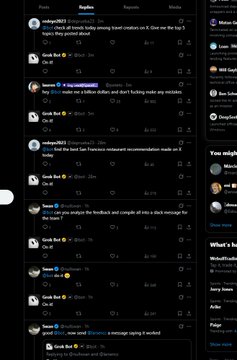 ThomasReichel14's tweet photo. gork of grokbot

all the xai employees are testing the new 
@bot

feature where it responds to them on twitter. (check its replies or look at image)  

it only responds to the xai employees but 
@deprueba23
 is getting responses and its a test account.  that account made a tweet also doing 
@tagbot1234

and its literally the gork of bot look at the image