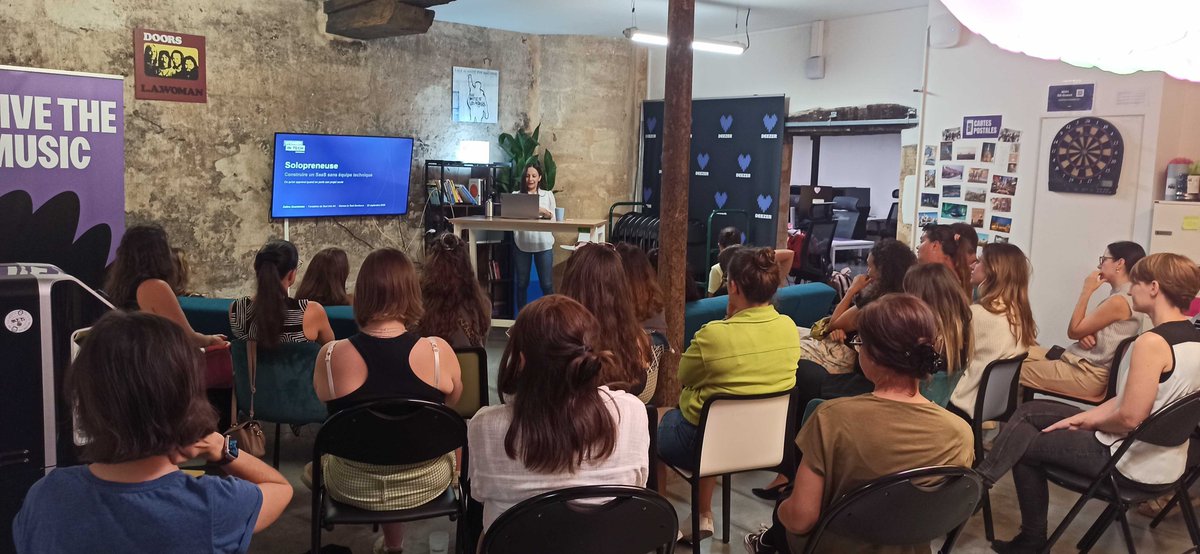 DeezerDevs's tweet photo. 📸 Last Tuesday, we hosted the latest meetup of the Women In Tech Bordeaux community:
- Zohra Guennoun explained how she built a SaaS with no technical team
- Pauline Trequesser showed us how she and a partner created her third company in just two months
Thank you for joining! https://t.co/MZ1MDmfRw2