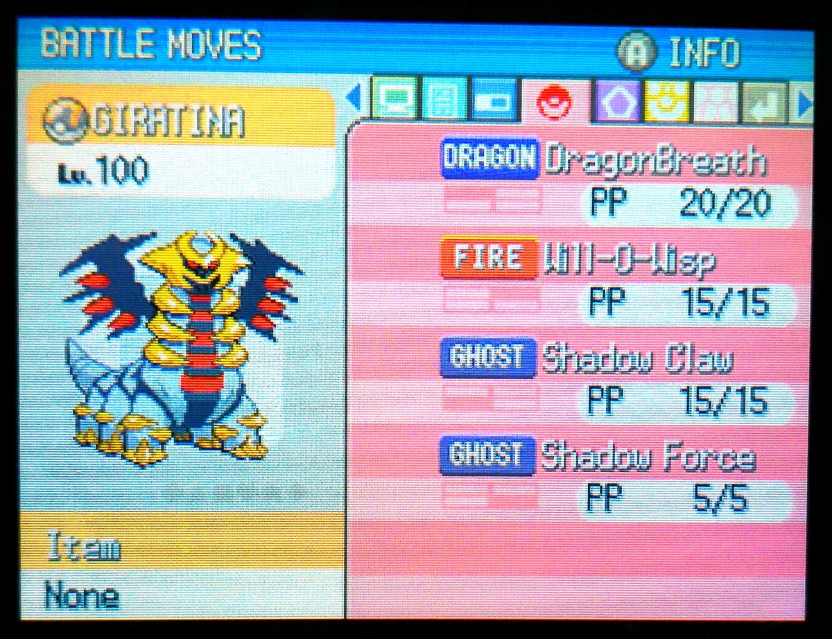 EaffordAustin's tweet photo. 💎🦪🎮🕹️👾Nintendo DS Pokémon Diamond & Pearl - Giratina's Summary Moves👻🐲 #PokémonDiamondandPearl #Pokemon #anipoke #gamefreak #NintendoDS #Nintendo https://t.co/Mp1bDxtaCM