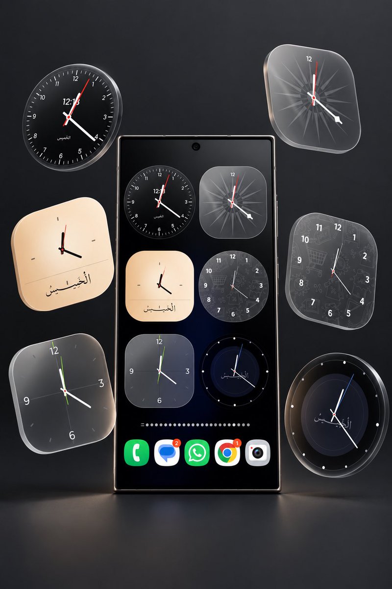 Mustaphacode's tweet photo. كل ساعة ليها ستايل… وإنت تختار اللي شبهك ⏱️
مجموعة ويدجتس ساعات بتصميمات مختلفة، كلها على شاشة واحدة 🤍

لو عايز لينك التطبيق اكتب «تم»،
أو ابحث على Google Play عن :
وادي جيت || Wadiget. https://t.co/7xIGMzvcEJ