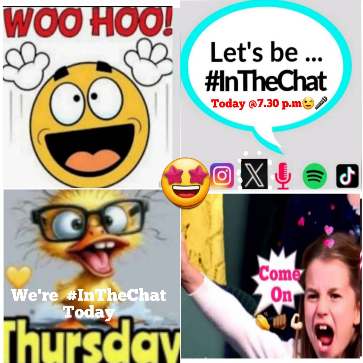 InTheChatTime's tweet photo. @SkyNetball @BBCSport @SoftandGentleUK @NetballSL @SuperNetball @ANZPremiership @CoachLisaA @CliveJonespr @Jasmin81259024 @Sasha_Corbin A round up on the @NetballWorldCup qualifiers, and now the  @AussieDiamteamssnd @SilverFernsNZ  gave announced their teams for the forthcoming #ConstellationCup are you impressed😅Join us later today here is your link for later
https://t.co/OZmPMIFK54🍇🍌🍉🍓🍷🍿☕️🍰🍬🍒🥝🍍😉🎤 https://t.co/rVLmhgx2GG