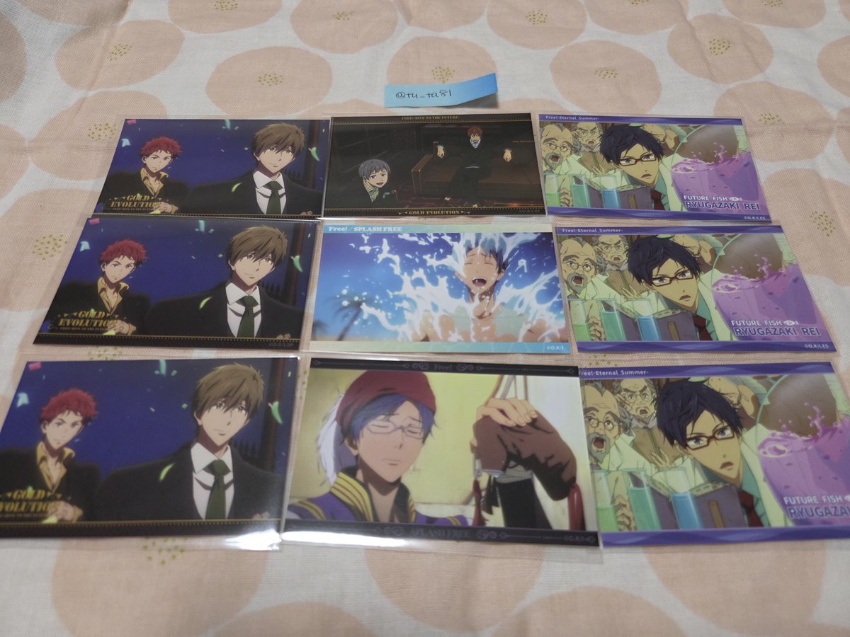 tu_ta81's tweet photo. 交換
Free!  ブロマイドコレクション Ending Scene

譲; 1・2 枚目
求; 3枚目 黄色枠(×2～3) ＞ 緑枠(×1)

2枚目含む纏めての方優先
郵送(3枚～)・10/3AM池袋・(10/10岩美町イベ)での交換希望です。
 
お気軽にお声掛けください。 https://t.co/fALEg6CtRJ