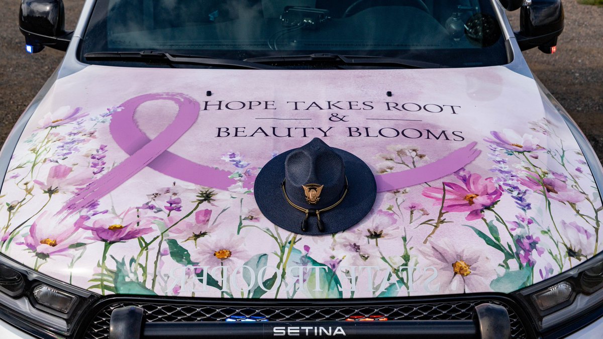 CSP_News's tweet photo. This October, troopers all over Colorado are raising awareness about Breast Cancer, serving as a reminder that hope can take root, strength can grow, and beauty can bloom. Early detection is key, so please remember to schedule your regular check-ups. https://t.co/8Qcl2vhFbQ