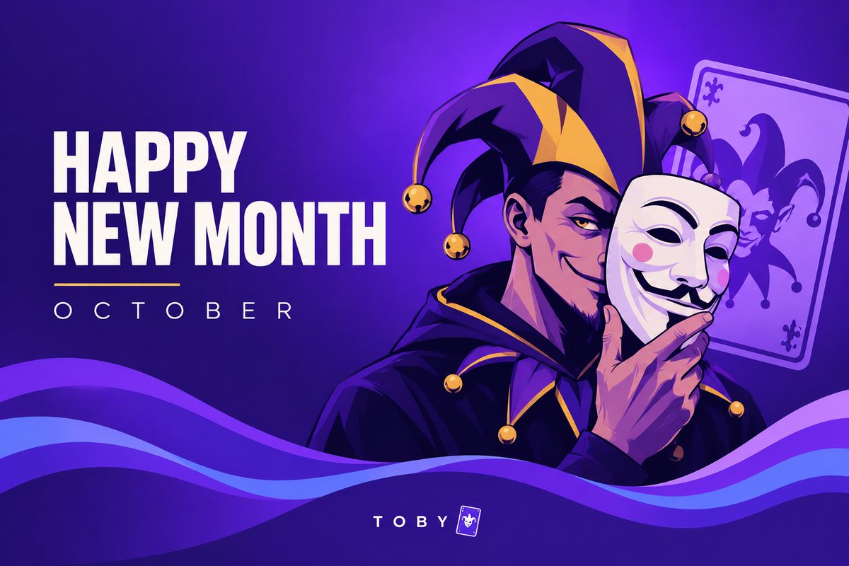 TobyXRPL's tweet photo. GM. Happy new month 🃏

October already. Last month was late nights and good work. This one gets the same energy, just louder.

Whatever you're building, go hit it.

Let's work.🔥 https://t.co/XBwg55YivD