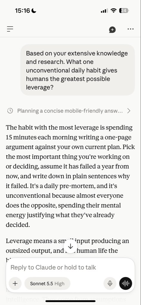 PromptLLM's tweet photo. Claude’s unconventional life hack? https://t.co/LtSaTveN1E