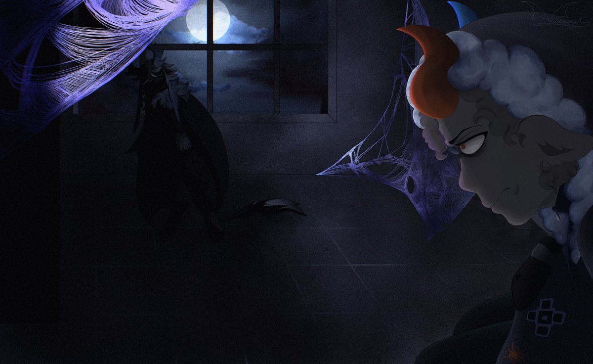 Vamporeal's tweet photo. I’m badly hyperfixed on Hypnos Lullaby and Phighting right now so why not combine them! 
@bananaboxtheii made Coil’s design for this AU

#phighting #fnflullaby #icedagger #coil https://t.co/B5yEzKz6Ro
