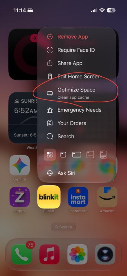 Cartidise's tweet photo. it’s high time Apple adds a “clear cache” button for all apps https://t.co/TkY01cLgEd