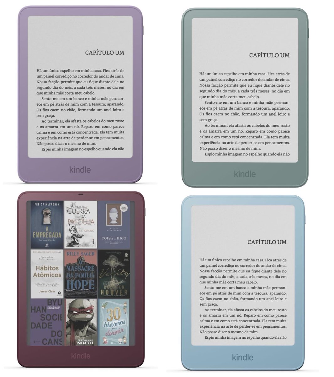 ofertadlivros's tweet photo. CHEGARAM AS NOVAS CORES DE KINDLE!!! 🚨

Kindle 16 GB - Roxo ube: R$899,00
https://t.co/UzGs7DRgP0

Kindle 32GB - Cor Verde água: R$999,00
https://t.co/7P6ec9tzSP

Kindle 32GB - Cor Azul celeste: R$999,00
https://t.co/LbOR24vMW3

Kindle Colorsoft Signature Edition 32 GB - Cor Figo: EM BREVE! 

*aparelhos em pré-venda