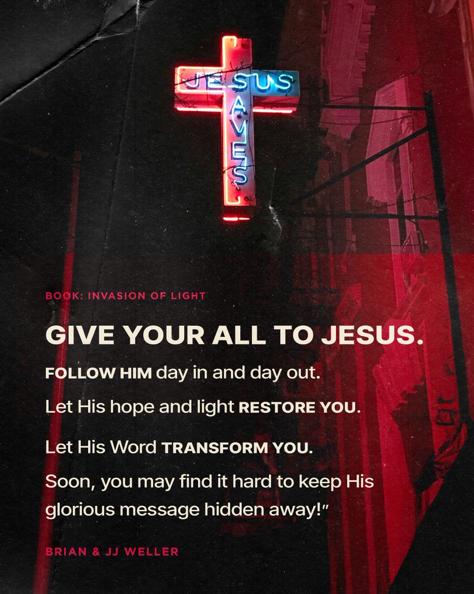 messagemissions's tweet photo. Want to disciple others? You'll have to get your hands dirty.

It's not a quick-fix solution. 

It takes time, patience, and wisdom.

Even more, it requires consecration. 

To teach another obedience to Christ, first YOU must obey Christ.

If you don’t, your disciples will quickly see through the ruse and lower their expectations for godly living.

Therefore, perhaps the Great Commission contains an eighth, hidden command:

Give your all to Jesus.
Follow Him day in and day out.
Let His hope and light restore you.
Let His Word transform you.
Soon, you may find it hard to keep His glorious message hidden away!"

From our book, Invasion of Light by Brian & JJ Weller, from the chapter, The Battle Plan of the Invasion: The Great Commission