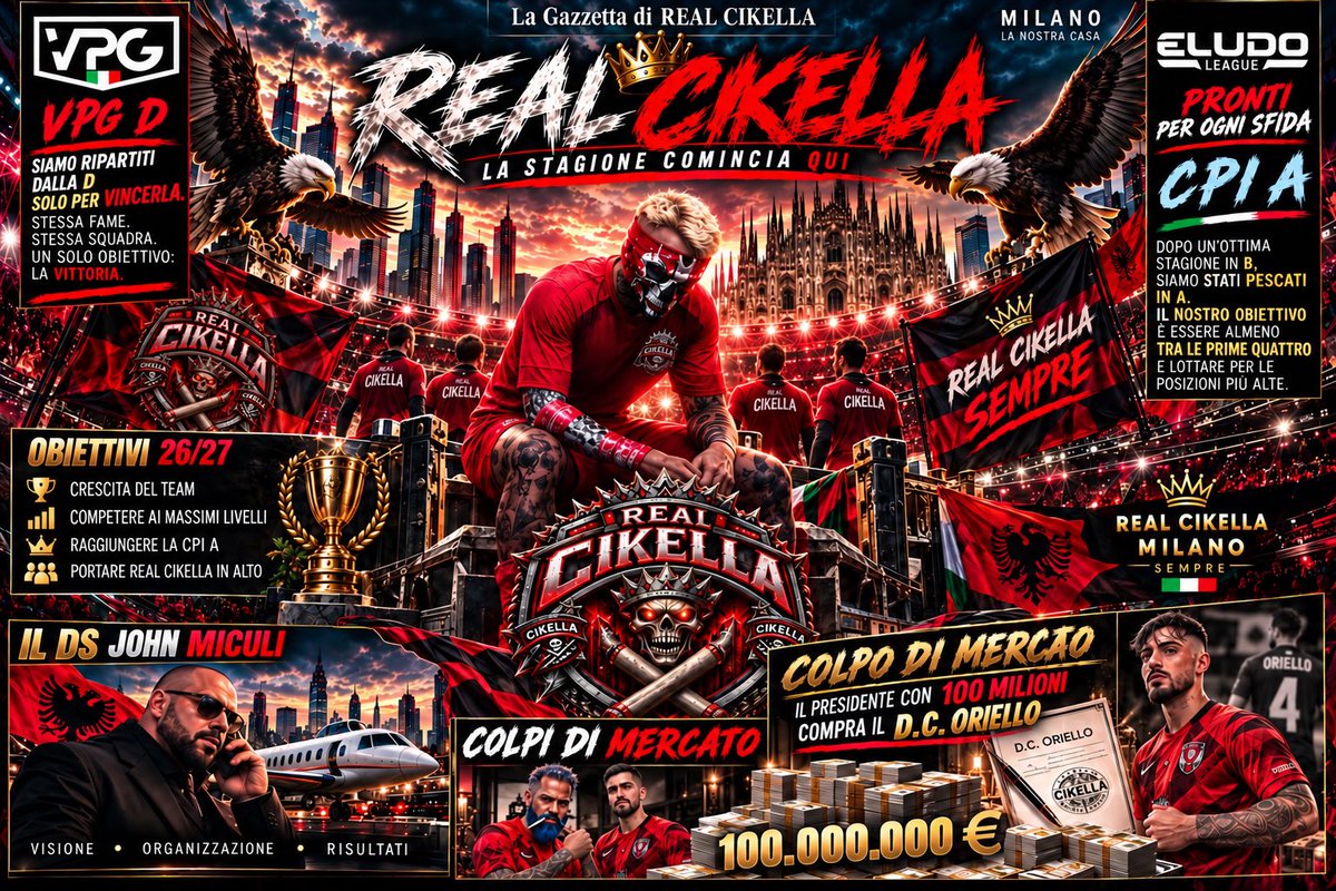 RealCikella7's tweet photo. Siamo Pronti 🥷🖤🇮🇹🇦🇱
#pvpg #eludo #cpi #proclub #realcikella https://t.co/BzSQgVMb7v
