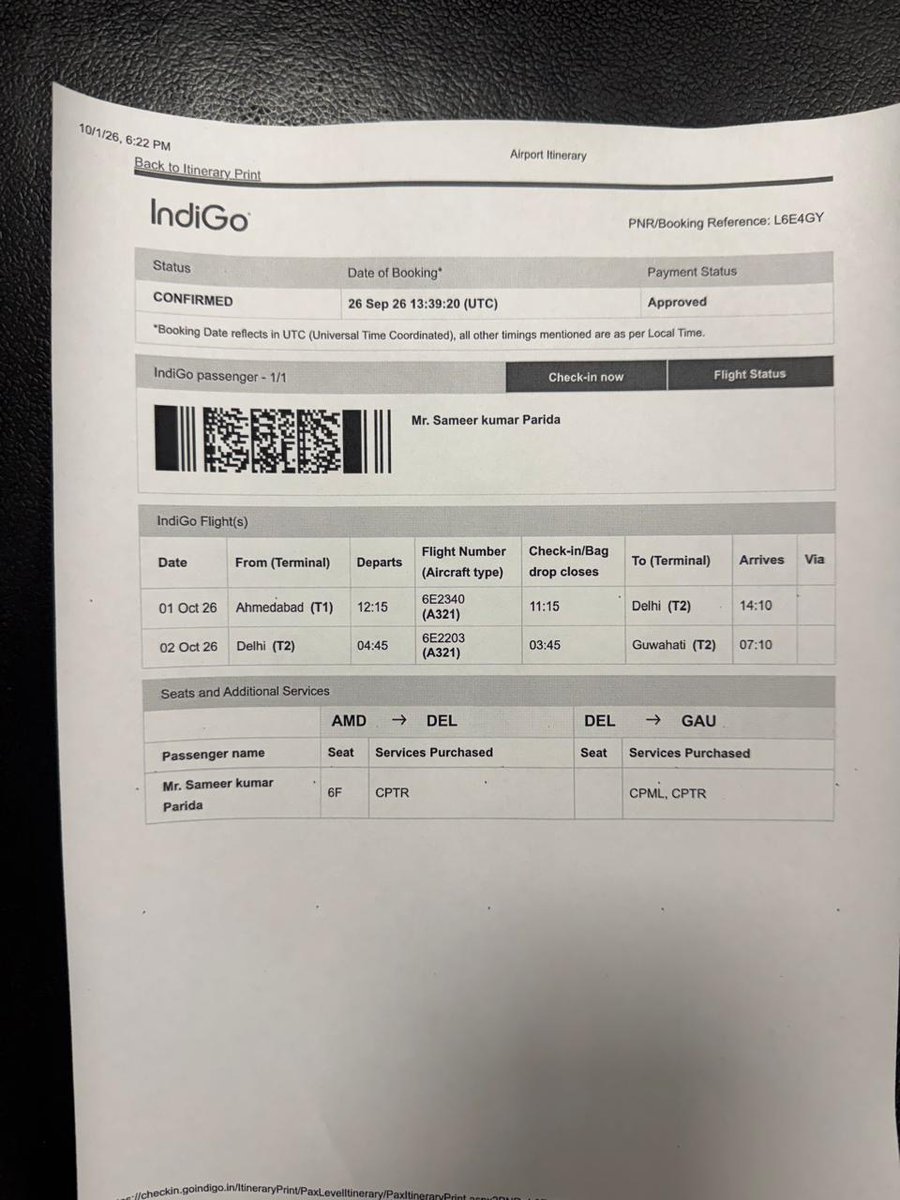 AkhilGogoiAG's tweet photo. Today had a horrible experience with Indigo Airlines. My flight was scheduled from Delhi to Guwahati on flight no 6E 2316 at 17.30 hrs. I reached the airport at 15.00 hours and was waiting for check-in at gate no 22 as per the flight itinerary. But all of a sudden the gate number was changed to 20 without any prior information and I missed the flight. I along with many passengers reached the gate twenty minutes before departure but we were not allowed to board the flight. In addition the behaviour of the ground staff was so rude that it literally was a hard time for all of https://t.co/XDi8cFYMU3 me many other passengers also missed the flight because the airlines failed to inform the passengers. On approaching the help desk the airlines made the passengers pay an extra amount of Rs 4,500 to Rs 7,500 per passenger for rescheduling their seats on the next day flight to their planned destinations. This is unacceptable and such exploitation of the innocent passengers unfolds the hideous side of the Indigo airlines which is known for its service and punctual flight timings. I didn’t expect such unprofessional attitude from indigo airlines.
@JM_Scindia 
@AirportOfindia 
@indigoairlines