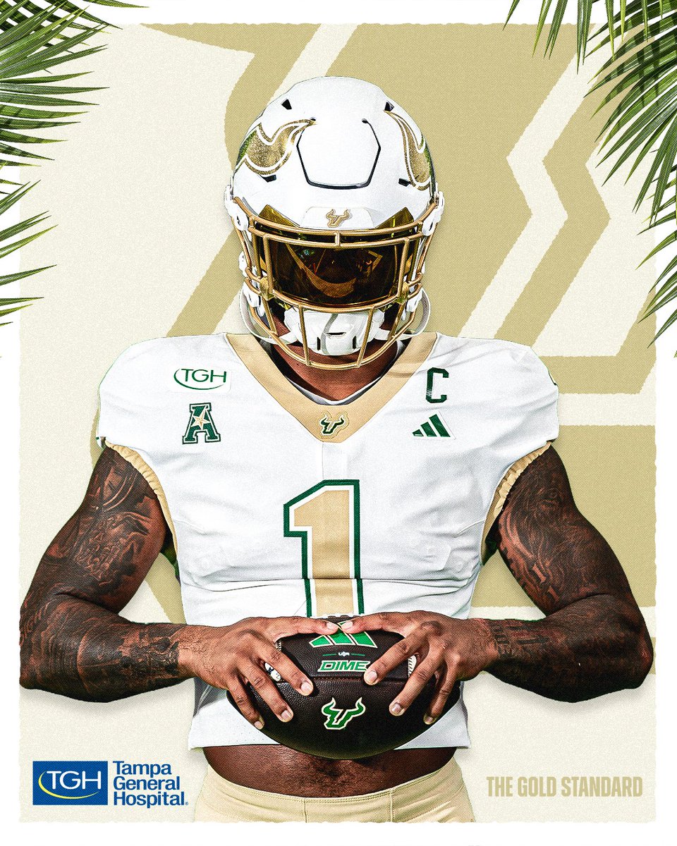 USFFootball's tweet photo. The Gold Standard hits the field this Saturday. https://t.co/DvcXgIMygd