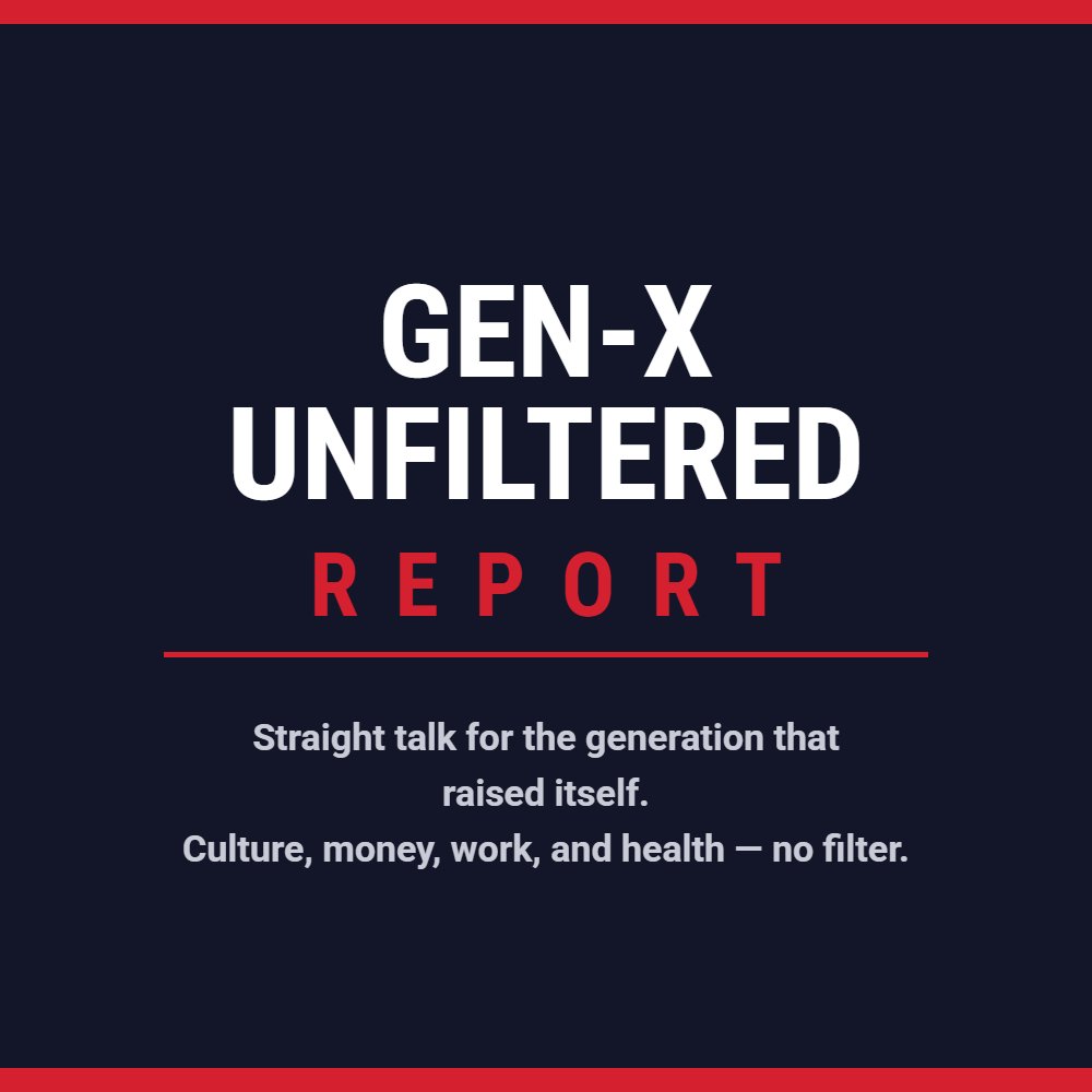 _GenXUnfiltered's tweet photo. Checkout my Newsletter GEN-X UNFILTERED REPORT and Sign up for FREE!
Straight talk for the generation that raised itself. 
https://t.co/Kts9UcUWzT https://t.co/mjpWDoNeDm