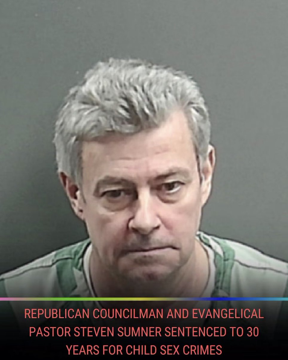 AnnieForTruth's tweet photo. Once again, it’s another MAGA pedophile pig. 🤬 Former Madison County, Indiana Republican councilman and pastor Steven Sumner, 58, was sentenced to 30 years in jail after pleading guilty to child molestation, rape and possession of child abuse material. https://t.co/wbzMiNVJkQ