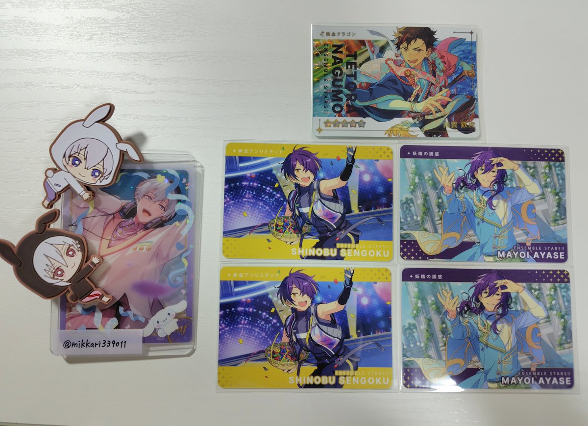 mikkari339011's tweet photo. @mi_tsu_go_ こんばんは。初めまして。検索よりお声がけ失礼いたします。
当方、R鉄虎/N忍2/Nマヨイ2を所持しております。郵送にてRニキ/Nニキ2/N HiMERU1/Nチトセ1と交換していただくことは可能でしょうか?
ご検討よろしくお願いいたします。💙🩷 https://t.co/nxNkK5bNsx