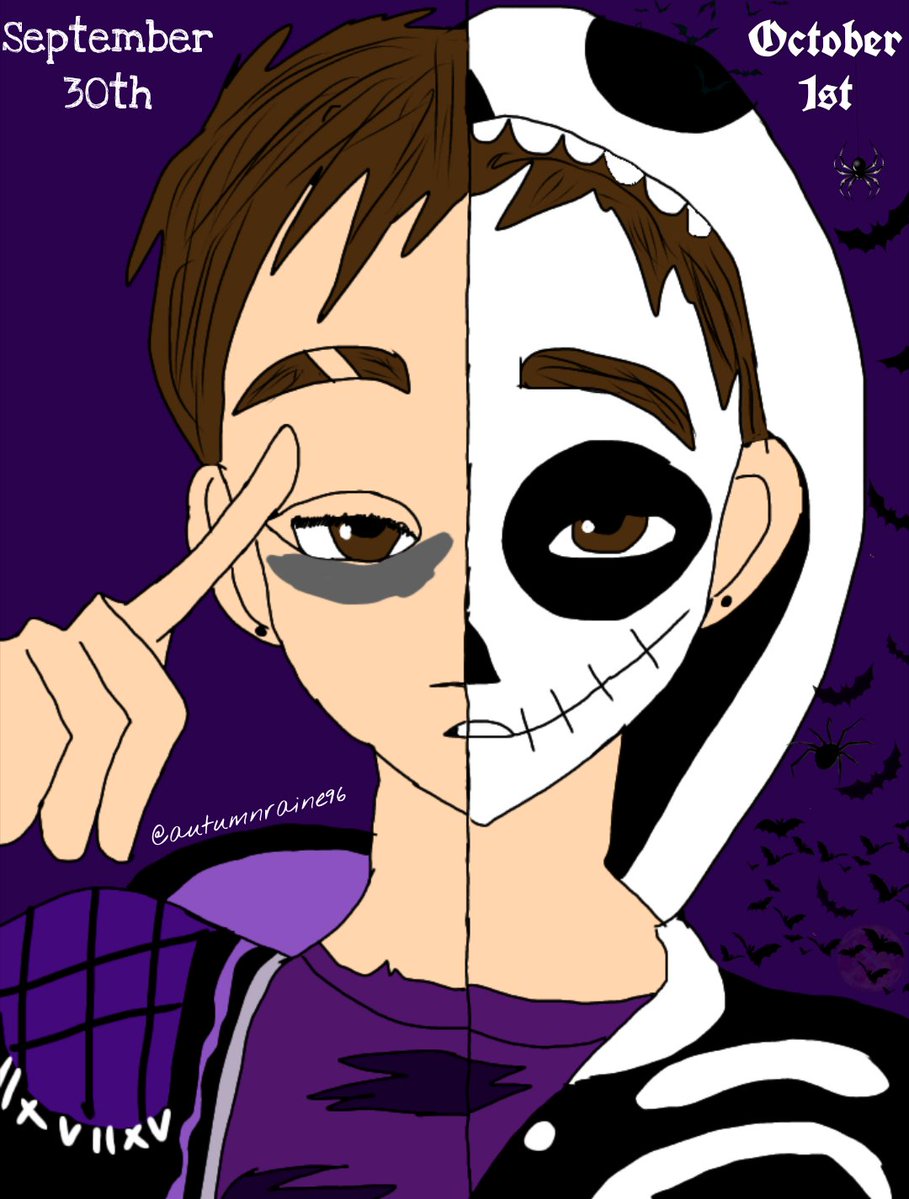 Autumnraine96's tweet photo. Day 1 of #Sanderstober2026
the first day's prompt, depict how one of your favorite characters/OCs look on September 30th vs. how they look on October 1st @ThomasSanders
#fander #sandersides #Sanderstober #Virgilsanders https://t.co/tUu82kI5ov