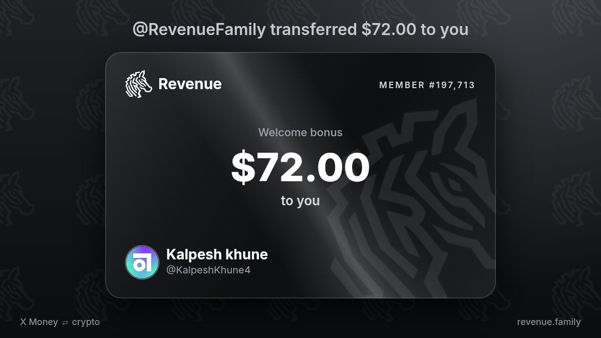 KalpeshKhune4's tweet photo. Just a note, I received $72.00 from @RevenueFamily https://t.co/3TMYPYo1z2