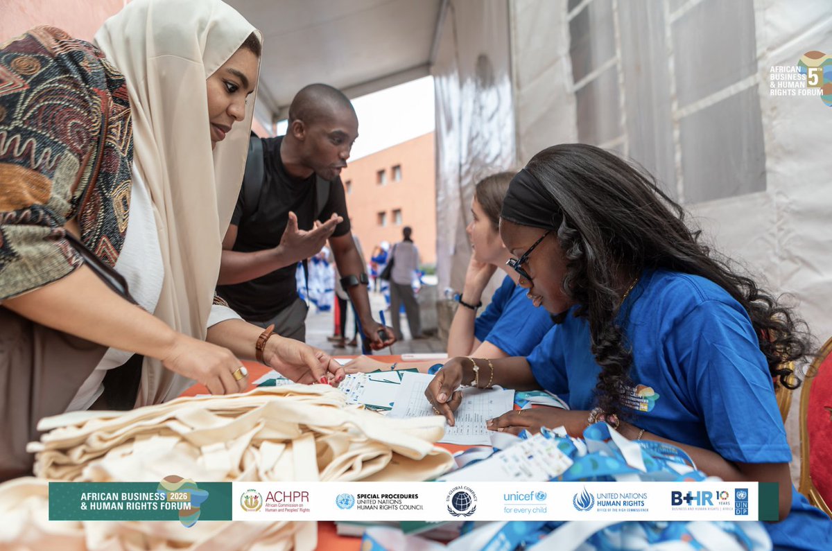 globalcompact's tweet photo. The 5th #AfricanBHRForum is bringing leaders together in Dakar.

Five editions have helped advance responsible business conduct across Africa. Now, the focus is on implementation, accountability and access to remedy.

Learn more: https://t.co/EbRRnAGO0N

#BizHumanRights https://t.co/Y1u0U70Wdu