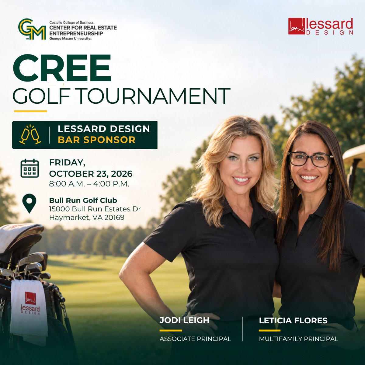 Lessarddesign's tweet photo. ⛳ Lessard Design is proud to be the Bar Sponsor of the 2026 CREE Golf Tournament, supporting real estate education and student success.
📅 Oct. 23 | 8 AM–4 PM
📍 Bull Run Golf Club, Haymarket, VA
See you on the greens!
#LessardDesign #CREE #GMU https://t.co/9c1Ik7HX1n
