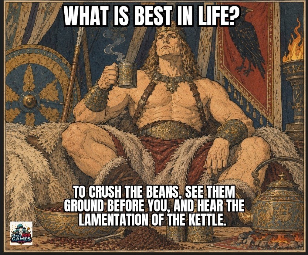 GaryD20Games's tweet photo. GM frens. ☕️🥱 https://t.co/zk3XAHg49l