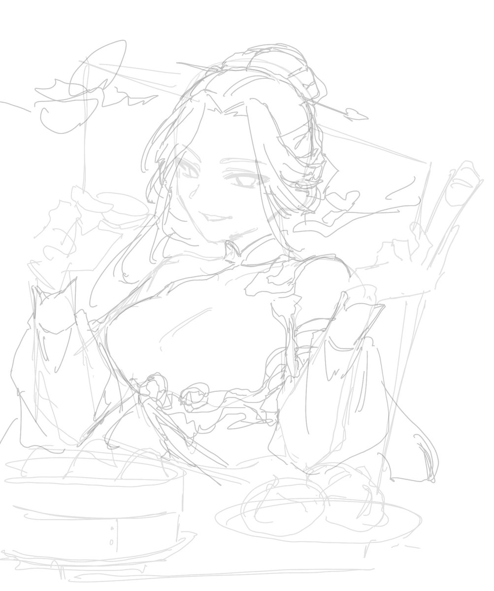 Yotubainko's tweet photo. だいぶ前の描き途中蓮安様 https://t.co/t4D8XB9VEy