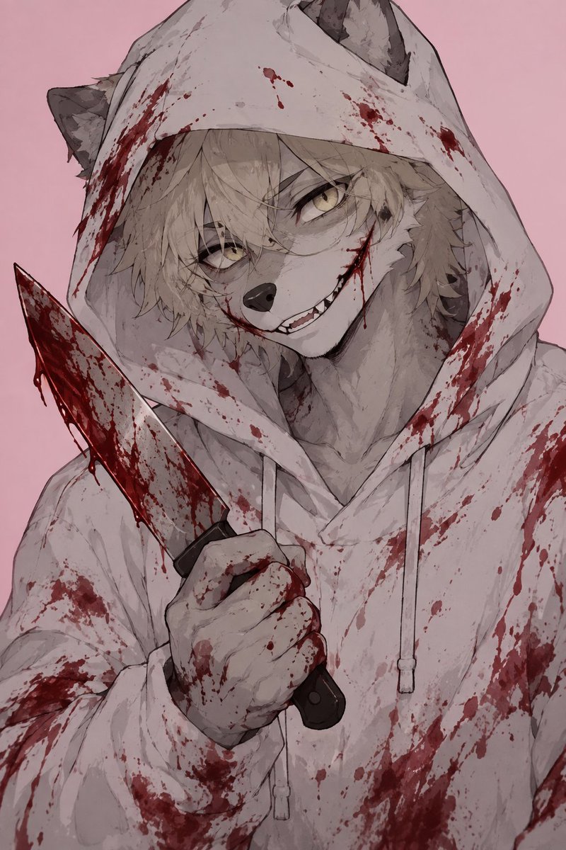 GoldinCanine's tweet photo. Thought it would be perfect for Jeff to be Jeff the killer for Halloween 😋 https://t.co/zAfXykJxWr