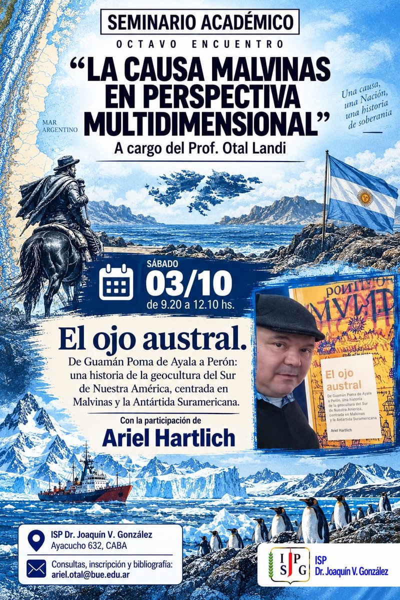 ariel_hartlich's tweet photo. Este sábado 3 compartiremos #elojoaustral en el Instituto Joaquín V González, con acceso libre y gratuito! https://t.co/Xkz7TjZ0U1