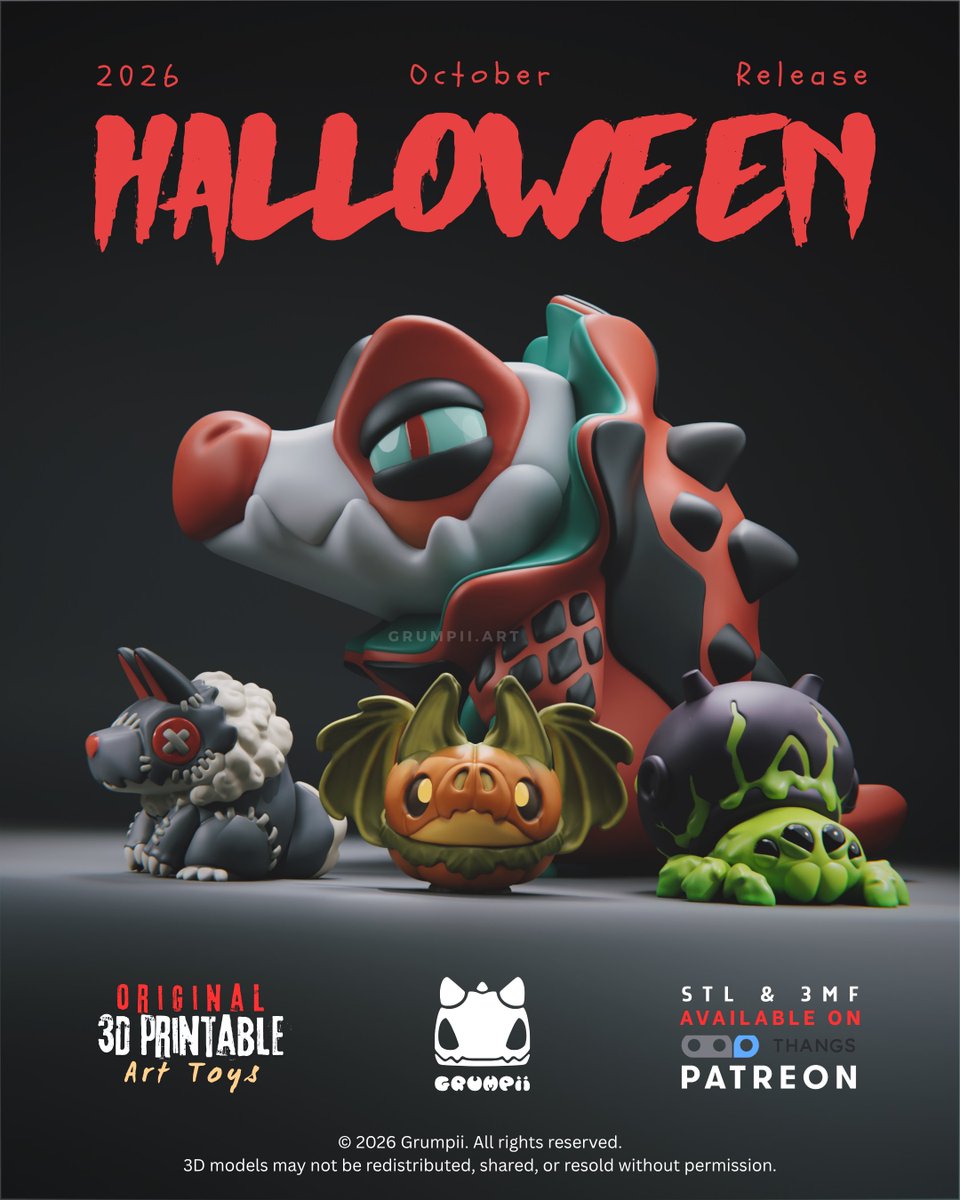 GrumpiiArt's tweet photo. 2026 October Release - Halloween

Hello, hello ! We made it, another Halloween season is here, yay!!!! It is all because of your love and support, thank you so much, everyone!

Well, I hope you will like these as much as the previous Halloween releases. https://t.co/uaFaglySik
